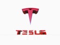 Tesla Motors American Automobile and Energy Company Logo Close up